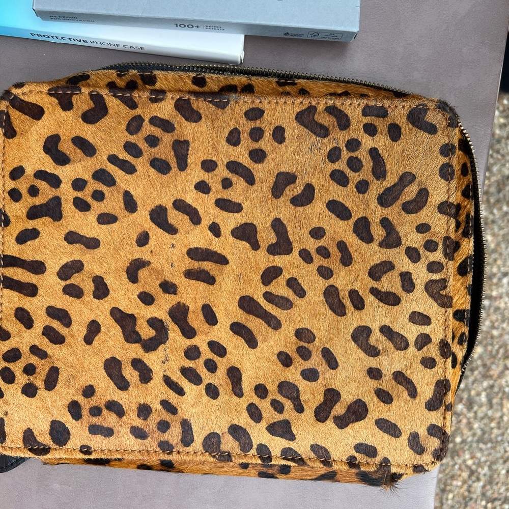 Leopard Print Leather Organizer
